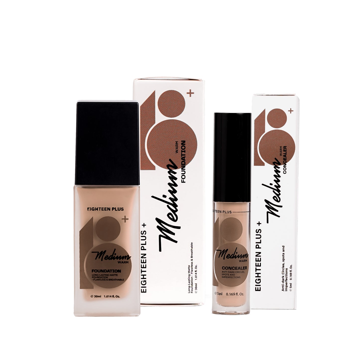 18+ Foundation & Concealer Bundle - medium warm