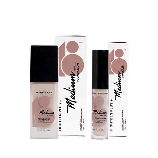 18+ Foundation & Concealer Bundle -  medium neutral