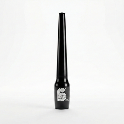 Black cylindrical object with a logo on a white background