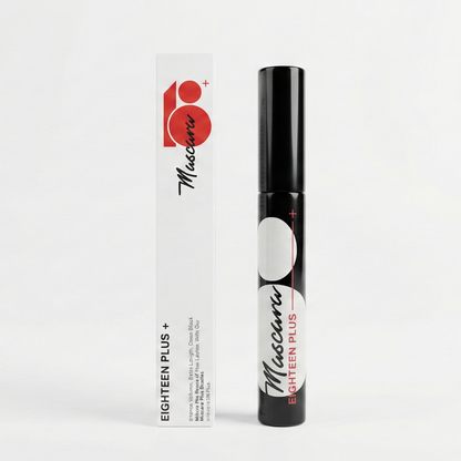 Mascara tube and box with 'Mascara' branding on a white background